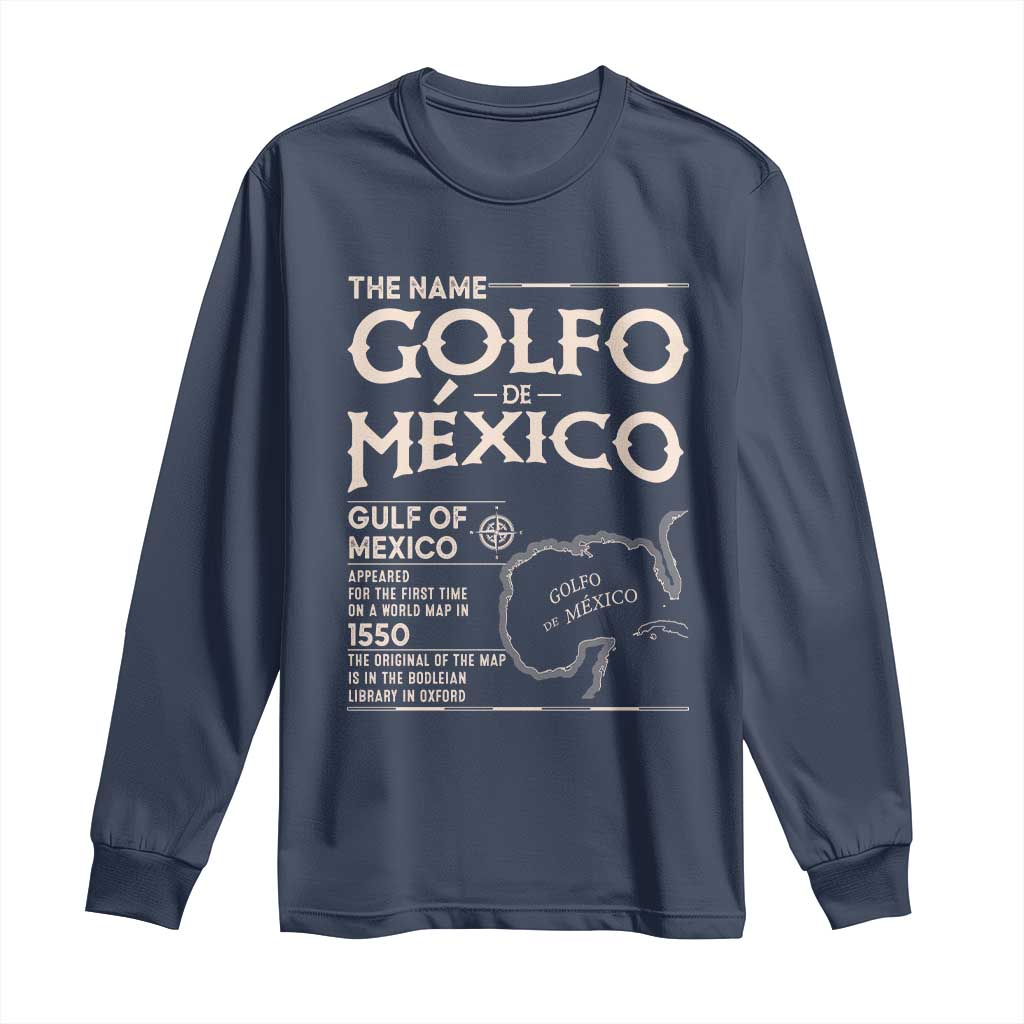 Gulf Of Mexico Long Sleeve Shirt 1672 Historic Map Coast Mexico Lover