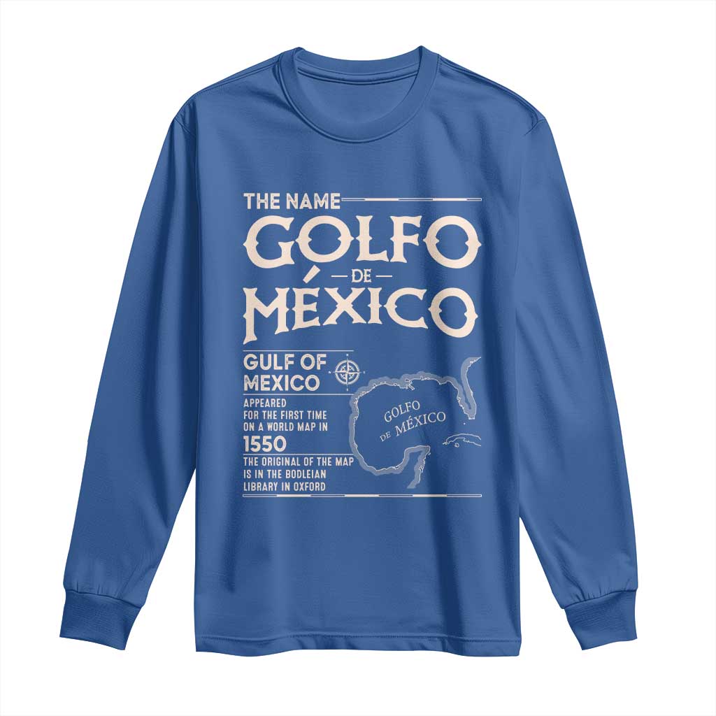 Gulf Of Mexico Long Sleeve Shirt 1672 Historic Map Coast Mexico Lover