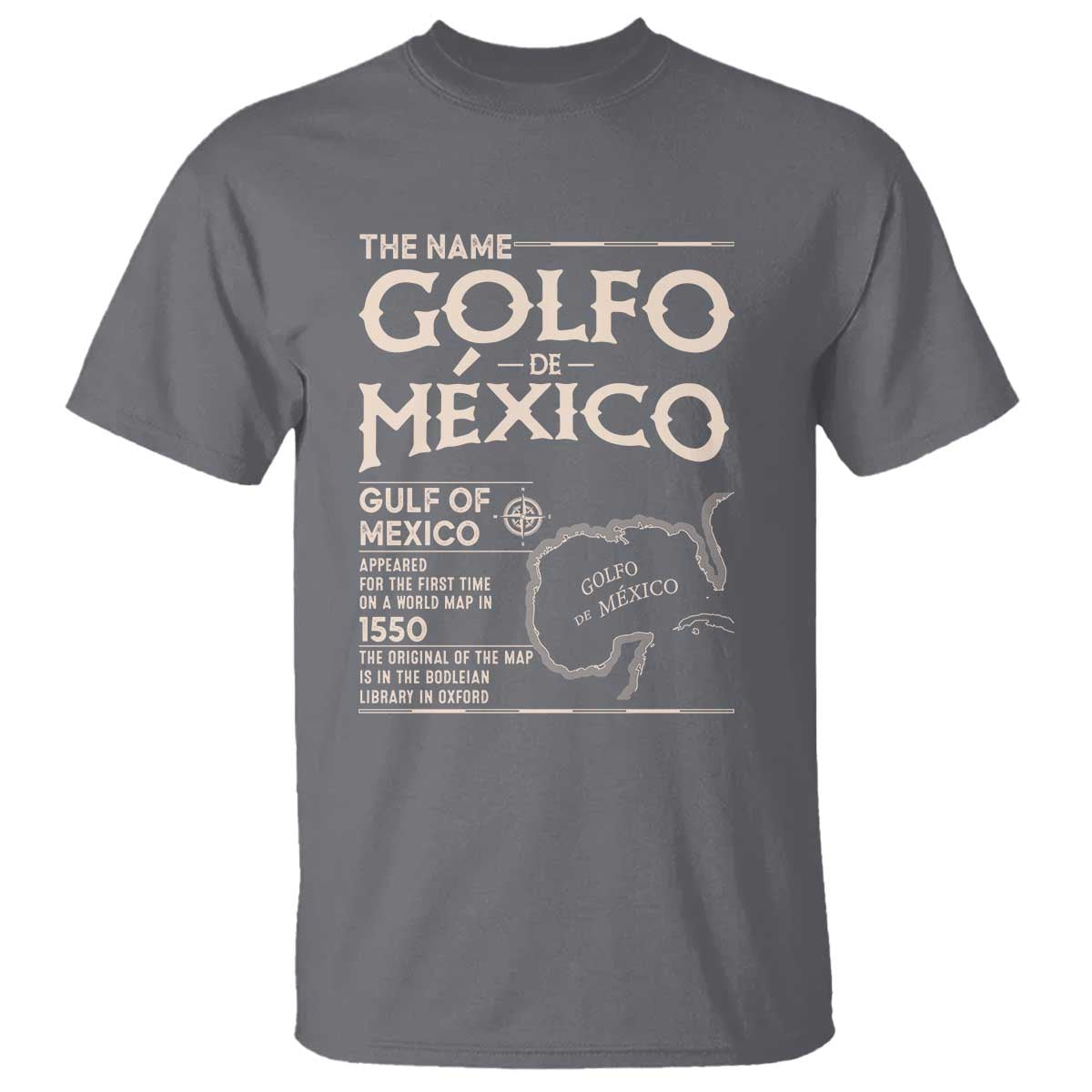 Gulf Of Mexico T Shirt 1672 Historic Map Coast Mexico Lover