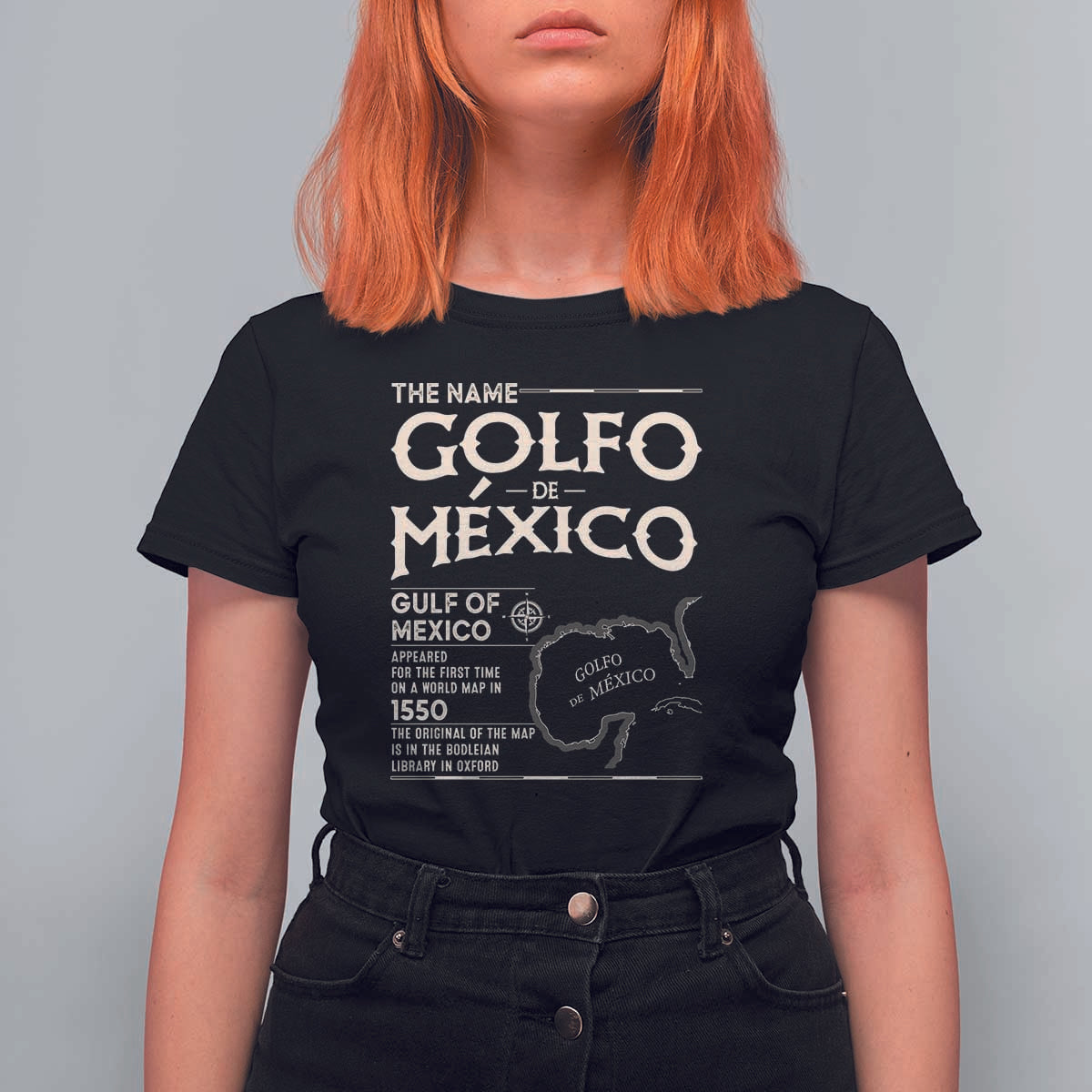 Gulf Of Mexico T Shirt For Women 1672 Historic Map Coast Mexico Lover