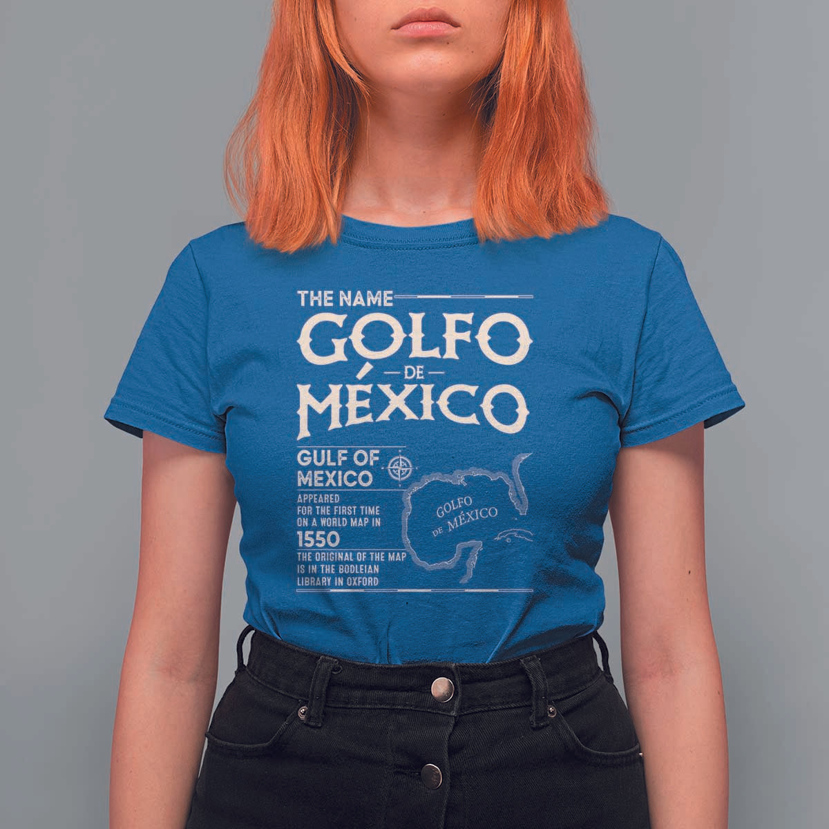 Gulf Of Mexico T Shirt For Women 1672 Historic Map Coast Mexico Lover
