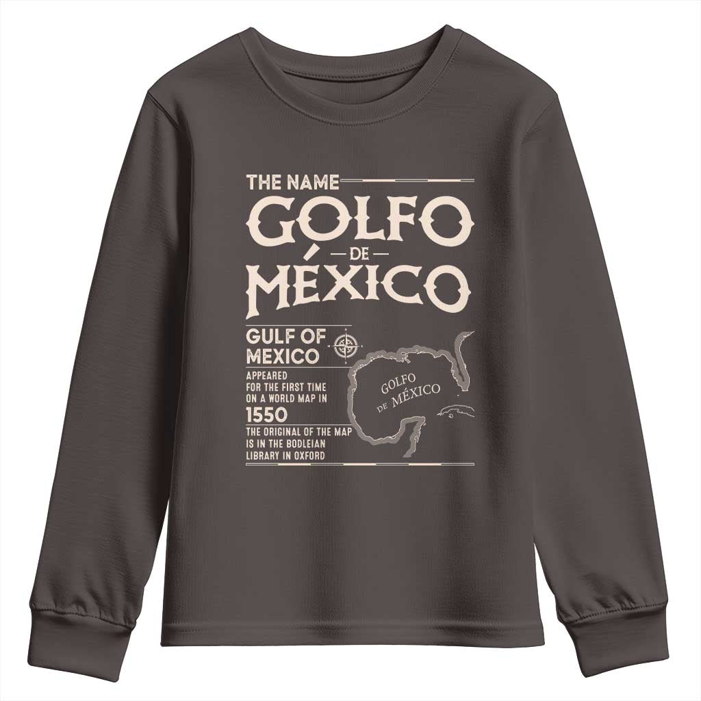Gulf Of Mexico Youth Sweatshirt 1672 Historic Map Coast Mexico Lover