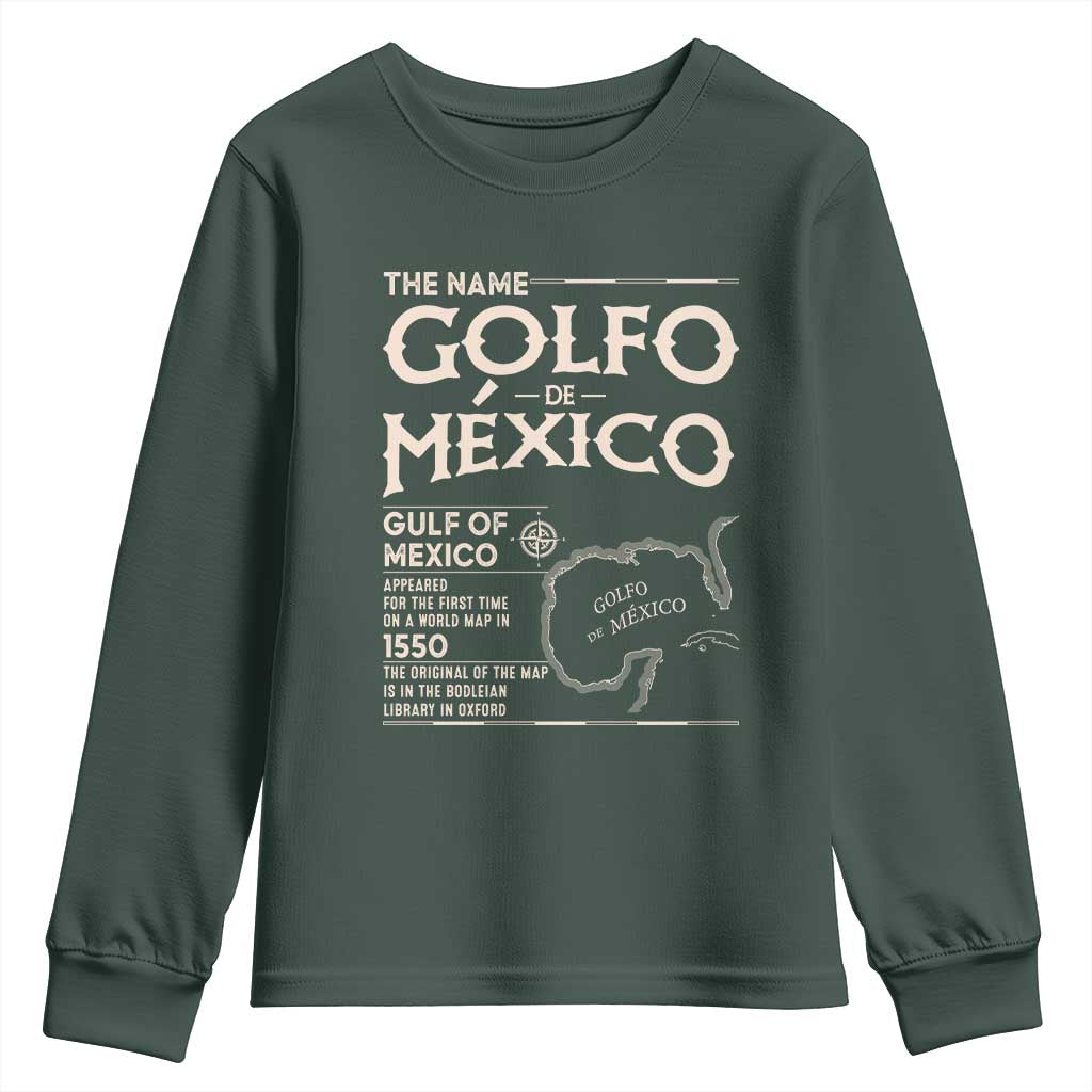 Gulf Of Mexico Youth Sweatshirt 1672 Historic Map Coast Mexico Lover