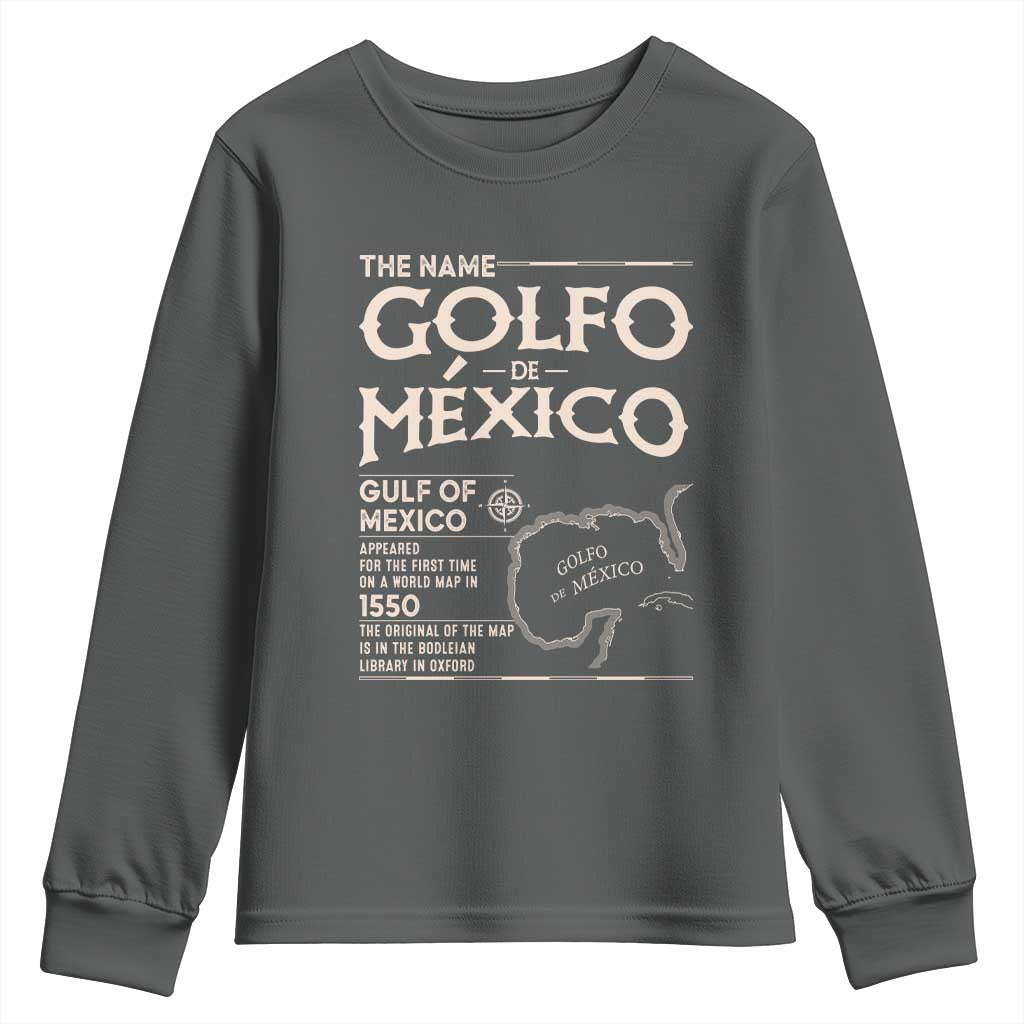 Gulf Of Mexico Youth Sweatshirt 1672 Historic Map Coast Mexico Lover