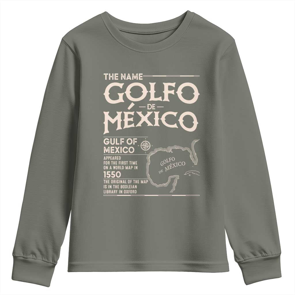 Gulf Of Mexico Youth Sweatshirt 1672 Historic Map Coast Mexico Lover