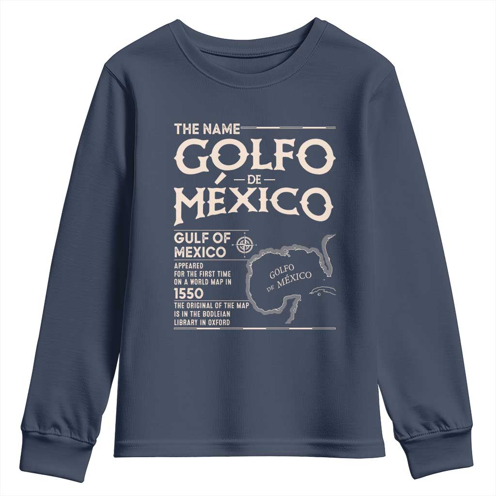 Gulf Of Mexico Youth Sweatshirt 1672 Historic Map Coast Mexico Lover