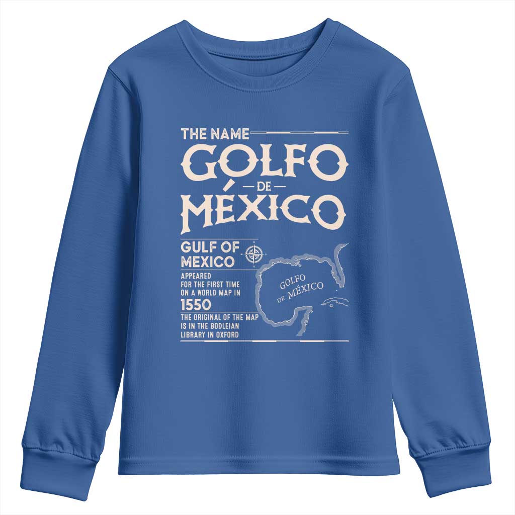 Gulf Of Mexico Youth Sweatshirt 1672 Historic Map Coast Mexico Lover
