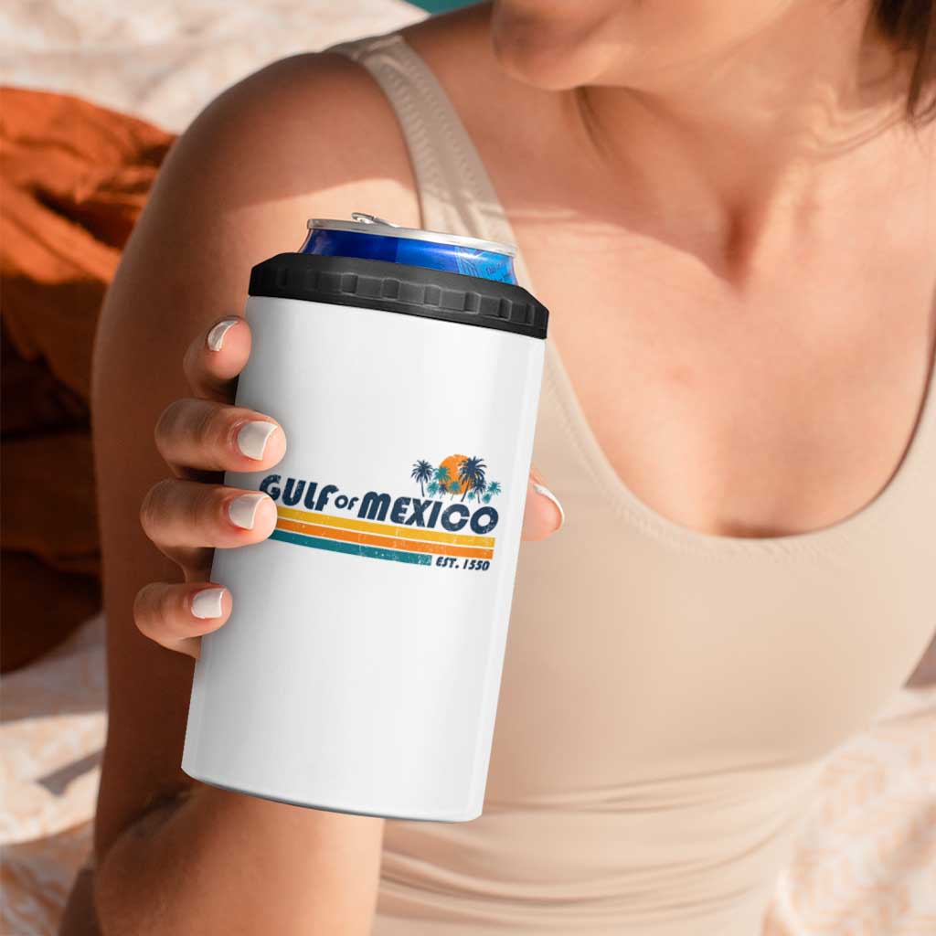 Gulf Of Mexico 4 in 1 Can Cooler Tumbler Texas Alabama Mississippi Florida Beach Gulf Coast Mexico Lover