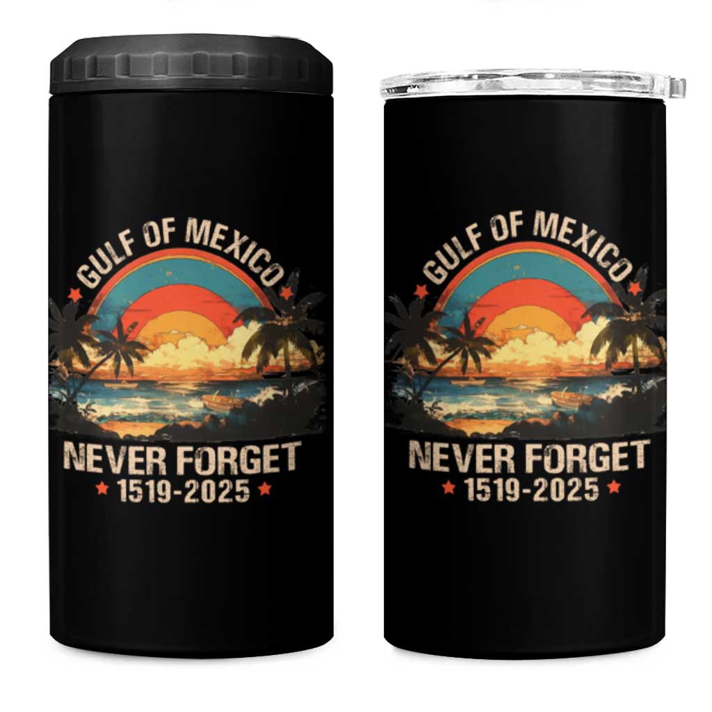 Gulf Of Mexico 4 in 1 Can Cooler Tumbler Never Forget 1915 - 2025 Coast Texas Alabama Mississippi Florida Beach