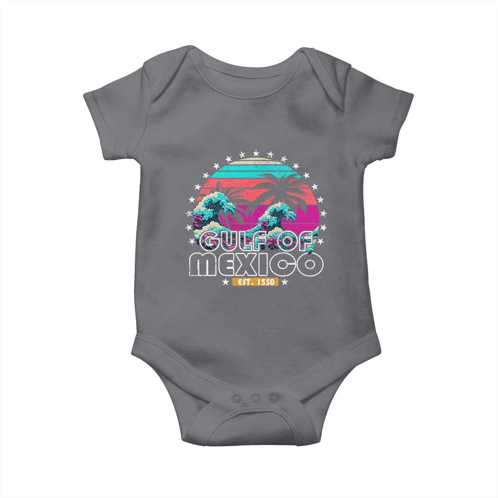 Gulf Of Mexico Baby Onesie Est. 1550 Retro Summer Vibes