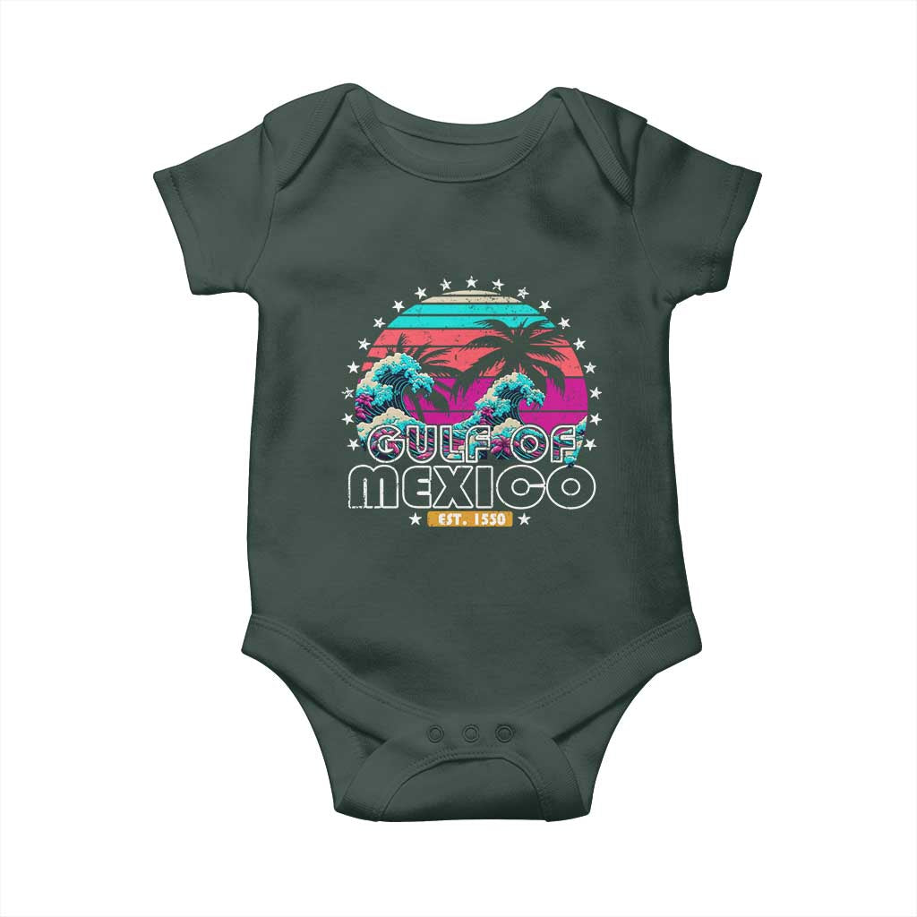 Gulf Of Mexico Baby Onesie Est. 1550 Retro Summer Vibes