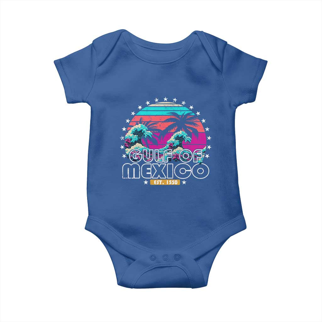 Gulf Of Mexico Baby Onesie Est. 1550 Retro Summer Vibes