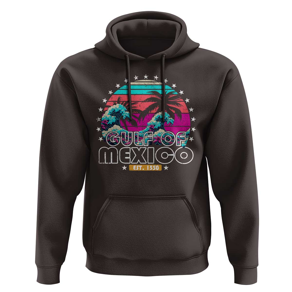 Gulf Of Mexico Hoodie Est. 1550 Retro Summer Vibes