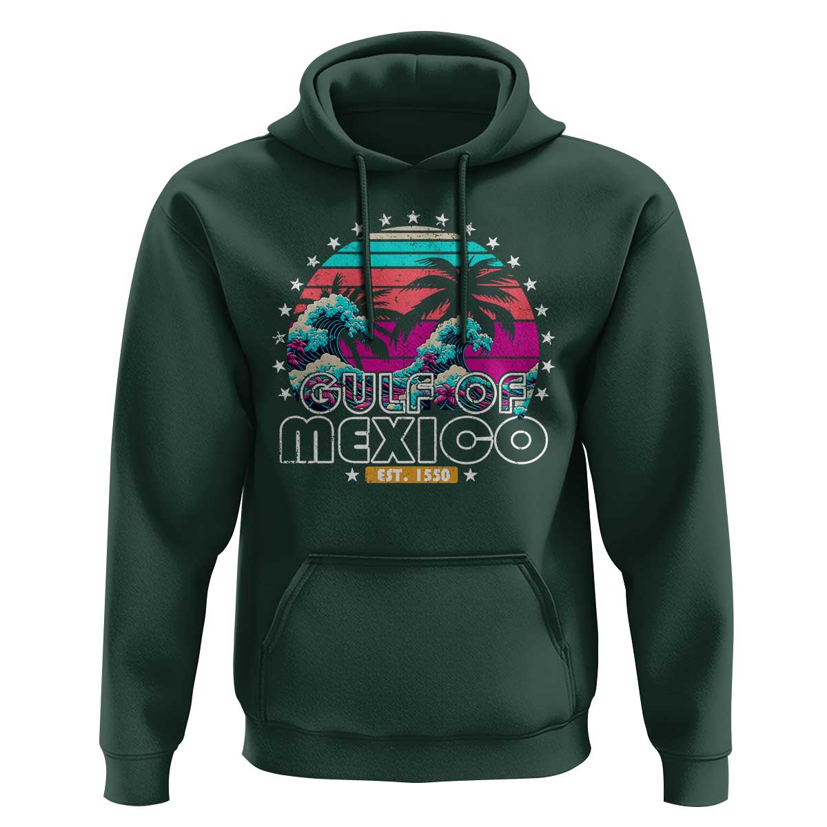 Gulf Of Mexico Hoodie Est. 1550 Retro Summer Vibes