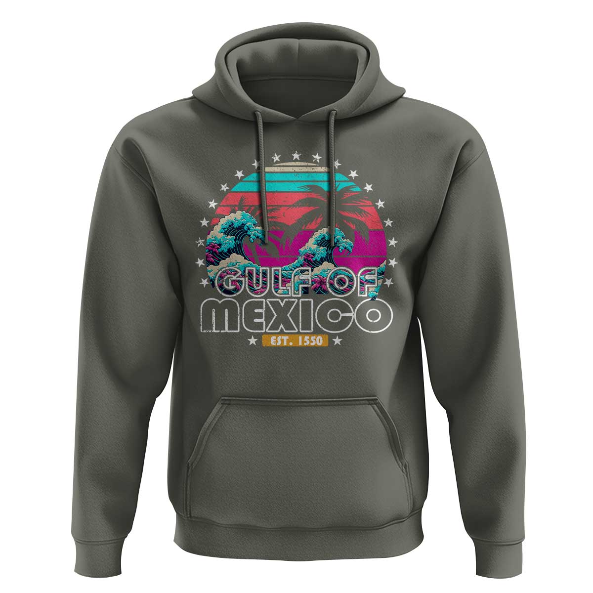 Gulf Of Mexico Hoodie Est. 1550 Retro Summer Vibes