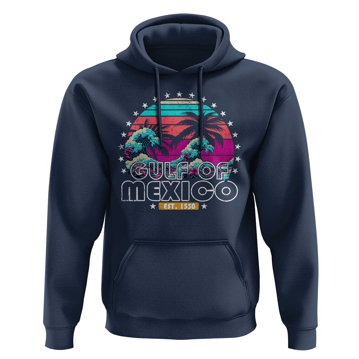 Gulf Of Mexico Hoodie Est. 1550 Retro Summer Vibes
