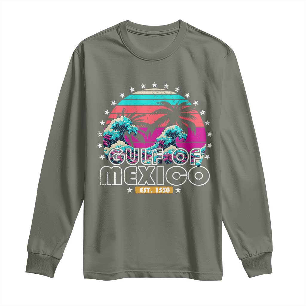Gulf Of Mexico Long Sleeve Shirt Est. 1550 Retro Summer Vibes