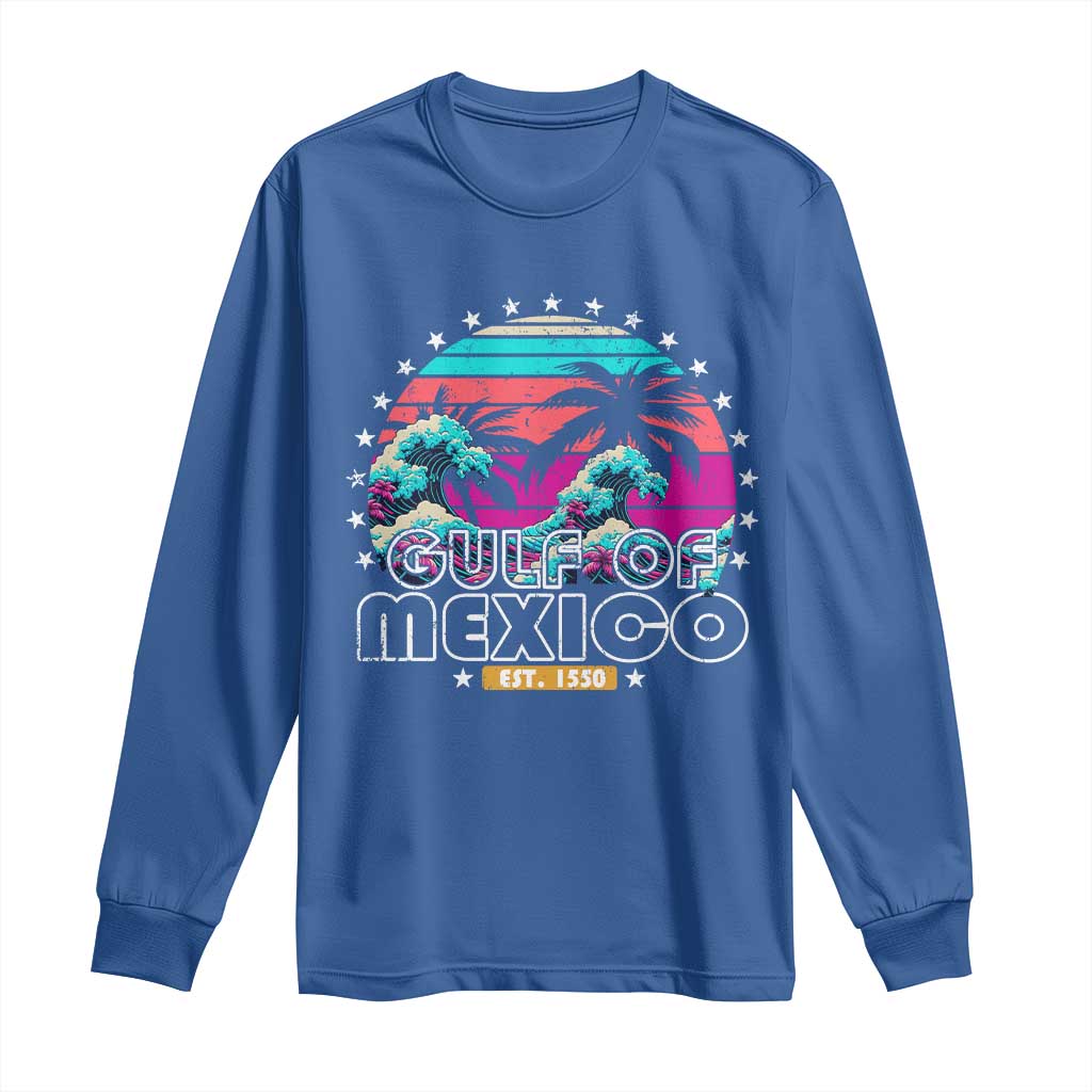 Gulf Of Mexico Long Sleeve Shirt Est. 1550 Retro Summer Vibes