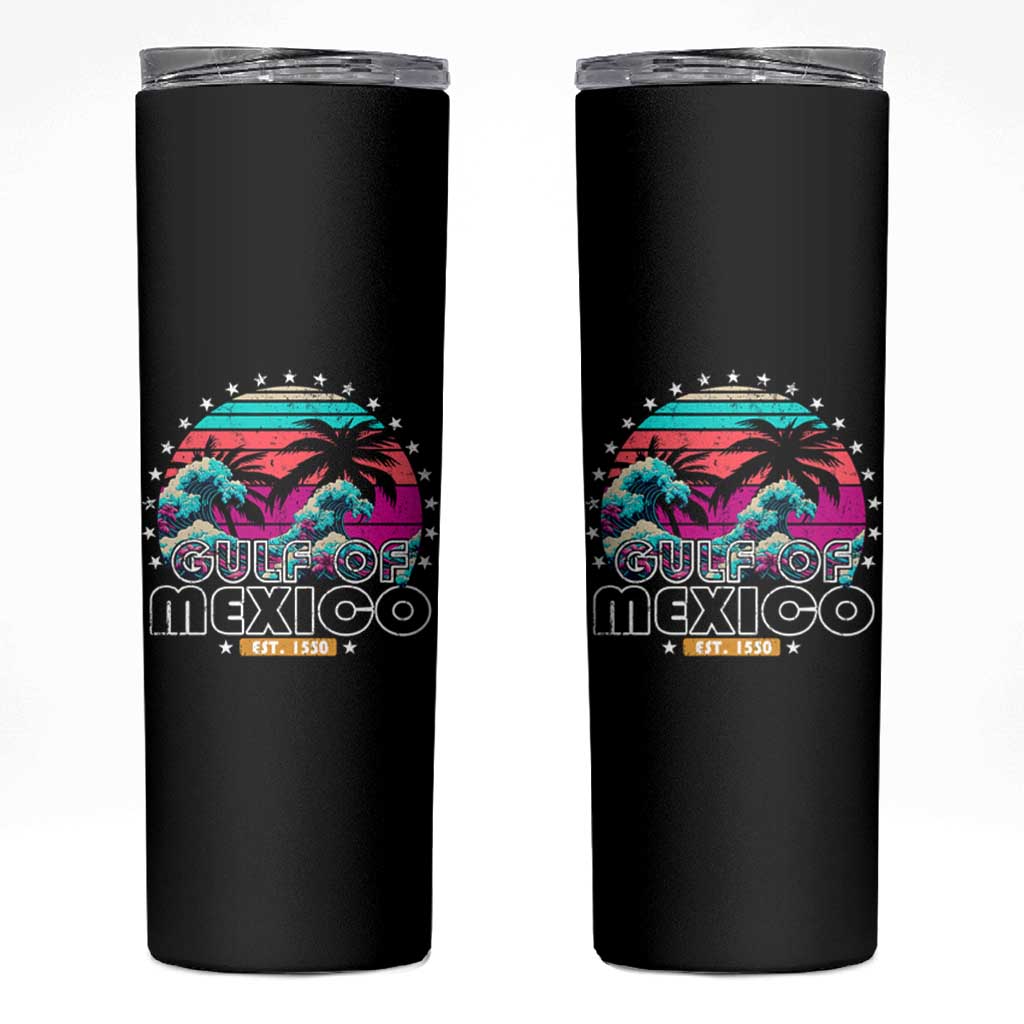 Gulf Of Mexico Skinny Tumbler Est. 1550 Retro Summer Vibes