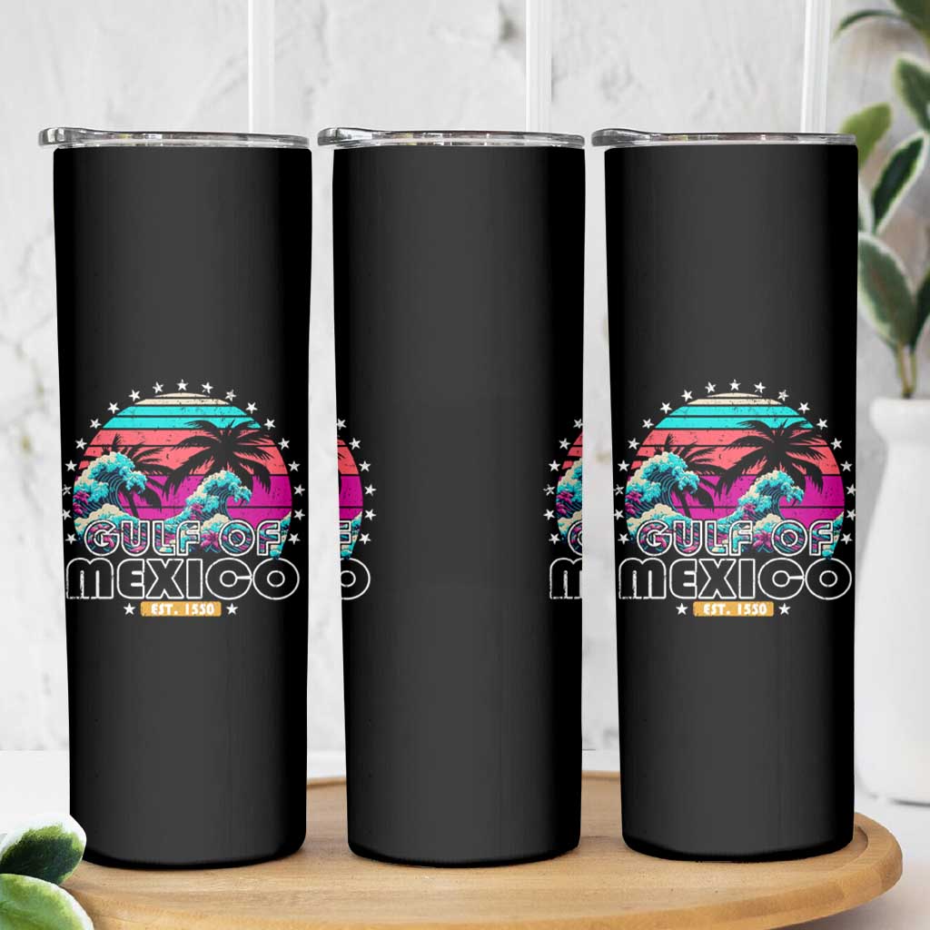 Gulf Of Mexico Skinny Tumbler Est. 1550 Retro Summer Vibes