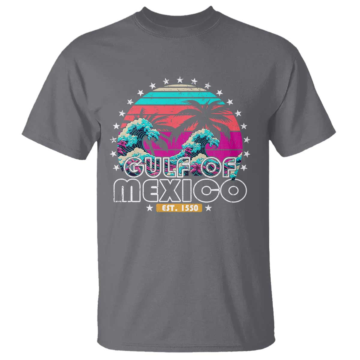 Gulf Of Mexico T Shirt Est. 1550 Retro Summer Vibes
