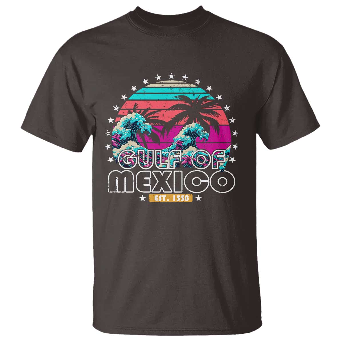 Gulf Of Mexico T Shirt Est. 1550 Retro Summer Vibes