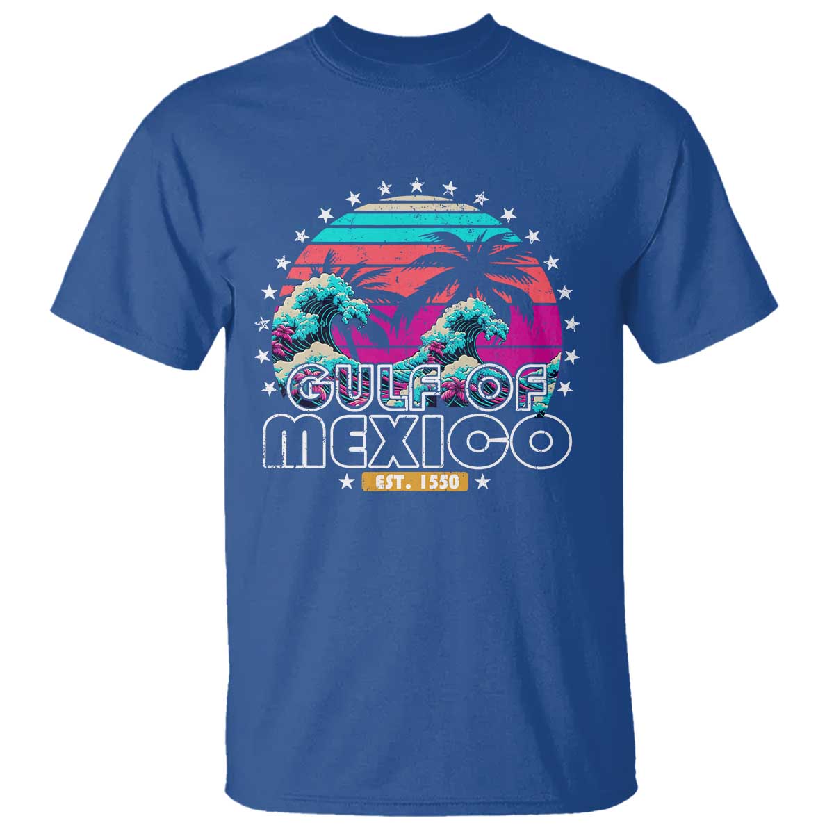 Gulf Of Mexico T Shirt Est. 1550 Retro Summer Vibes