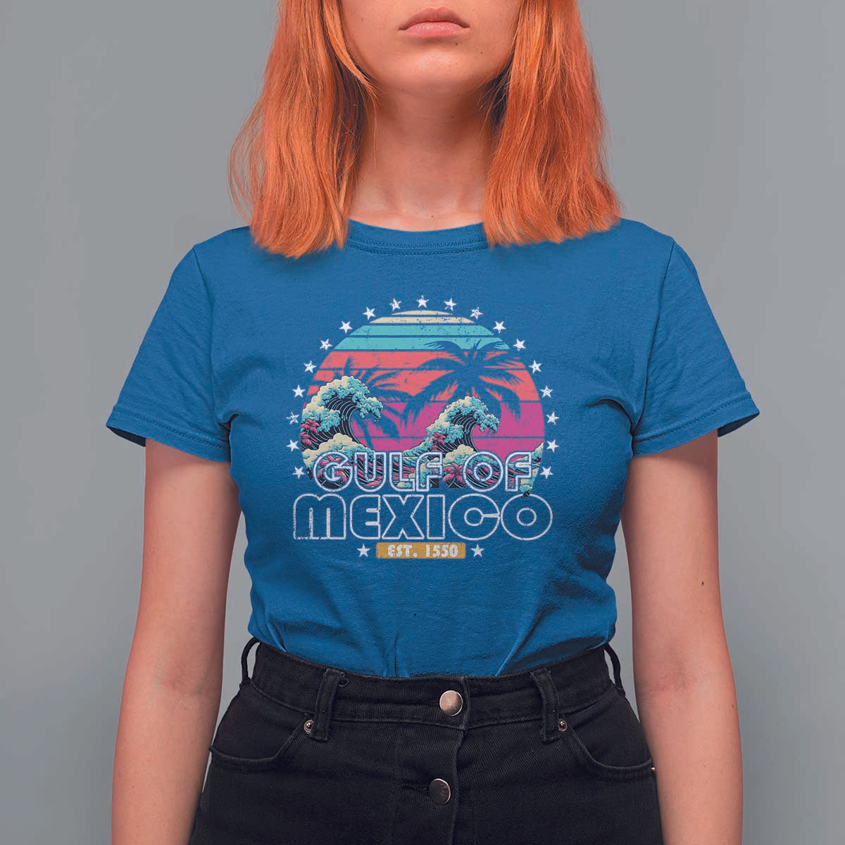 Gulf Of Mexico T Shirt For Women Est. 1550 Retro Summer Vibes