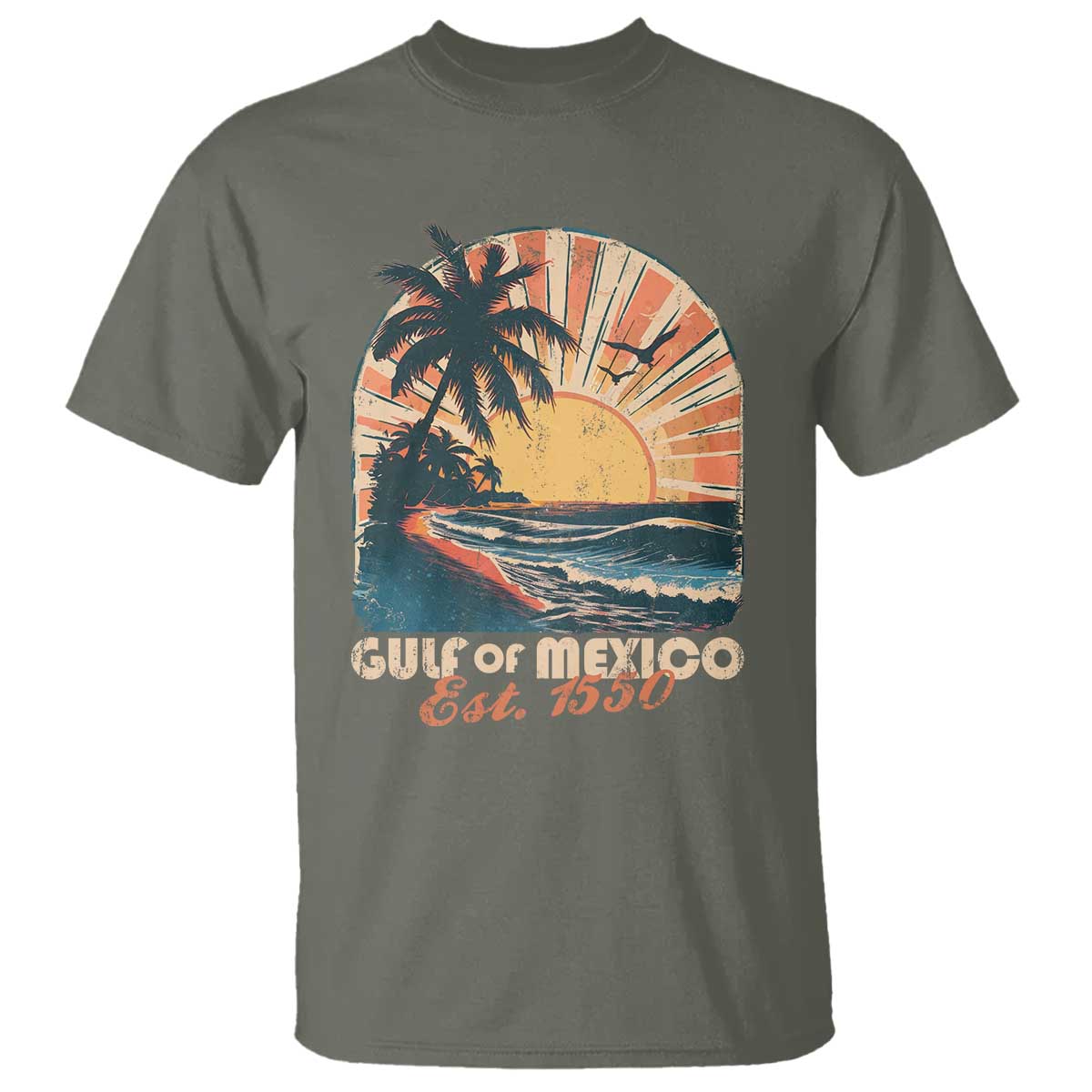 Gulf Of Mexico T Shirt Est. 1550 Sunny Vibes