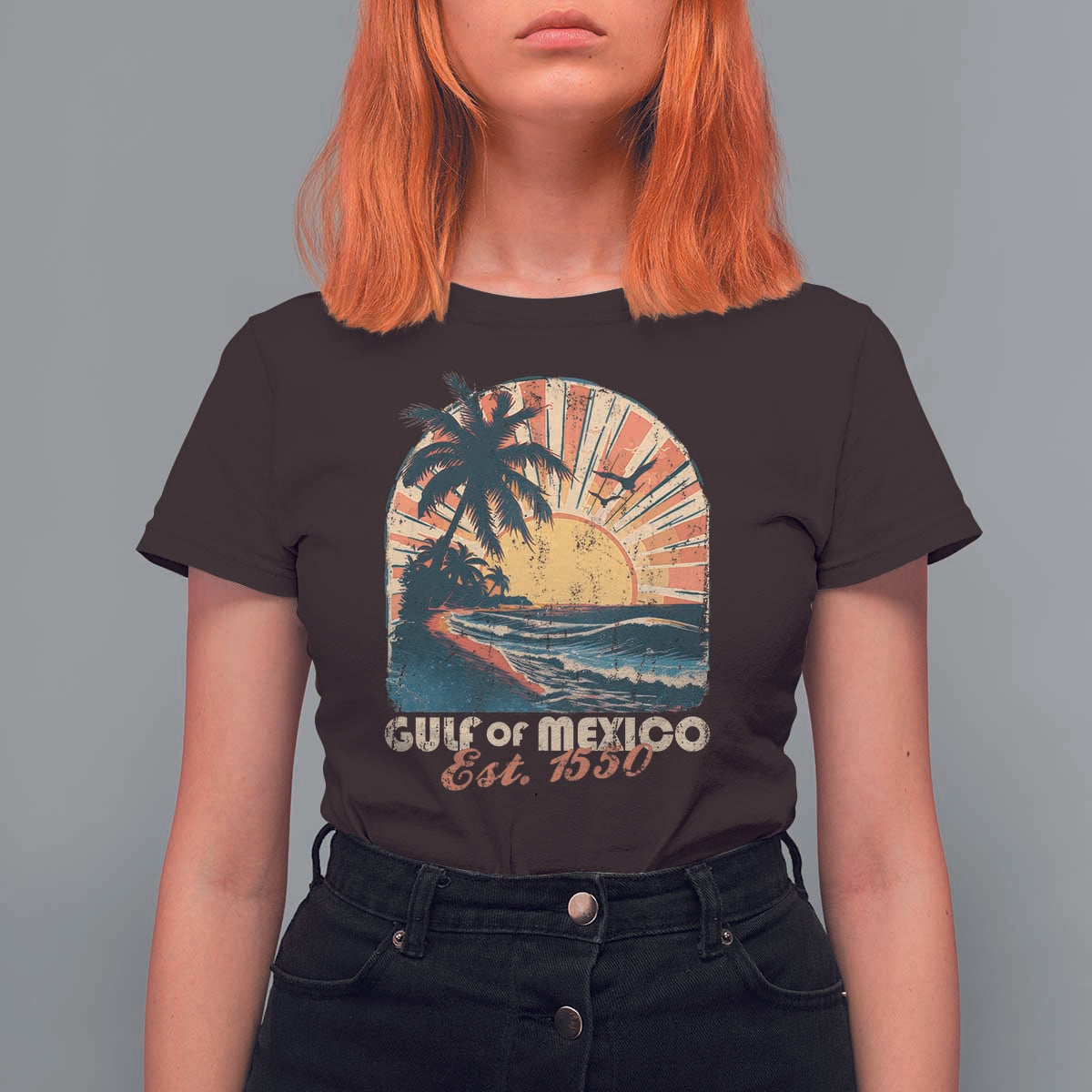 Gulf Of Mexico T Shirt For Women Est. 1550 Sunny Vibes