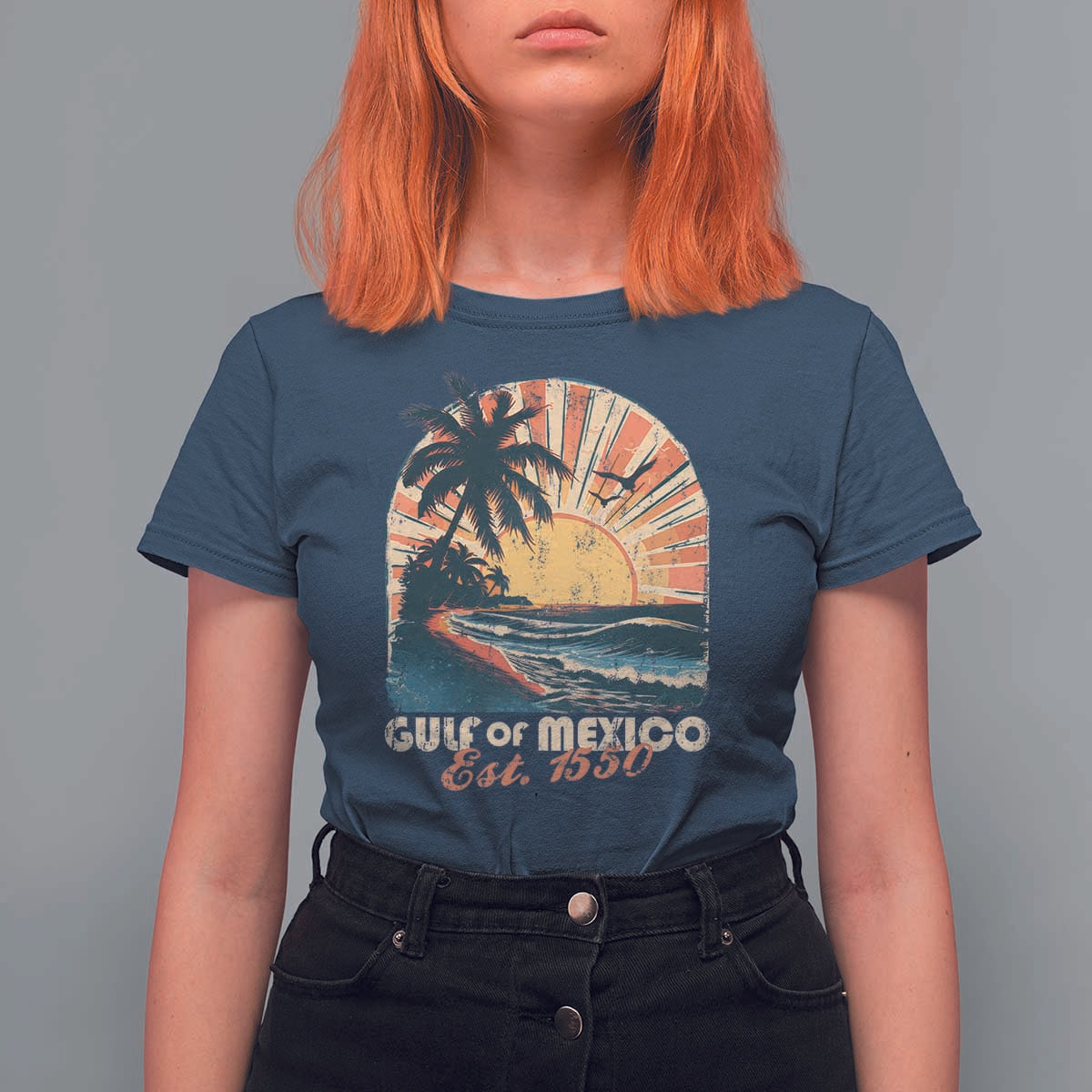Gulf Of Mexico T Shirt For Women Est. 1550 Sunny Vibes