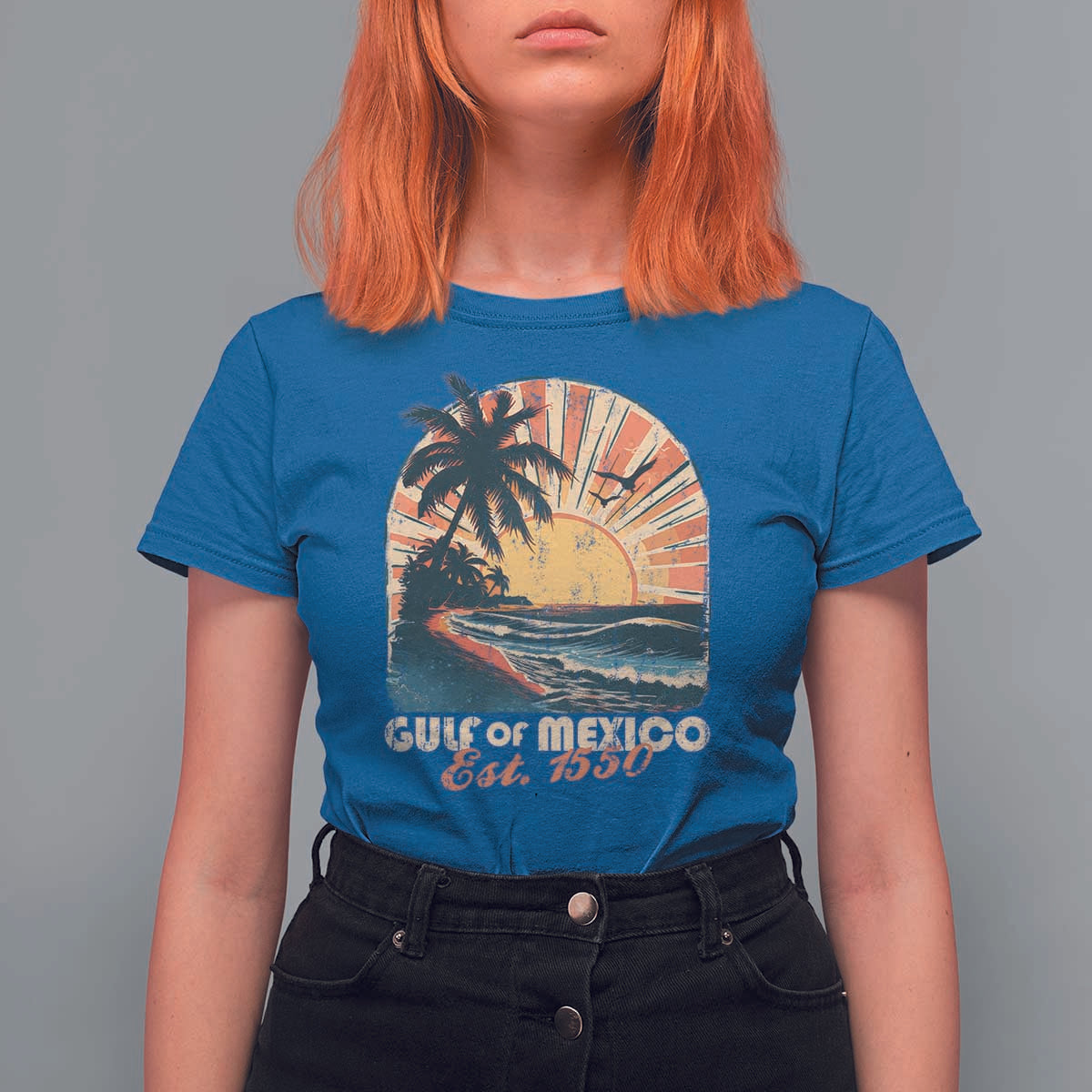 Gulf Of Mexico T Shirt For Women Est. 1550 Sunny Vibes