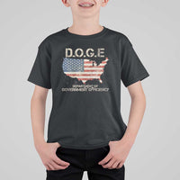D.O.G.E. DOGE Department of Government Efficiency T Shirt For Kid American Flag US Map