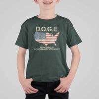 D.O.G.E. DOGE Department of Government Efficiency T Shirt For Kid American Flag US Map