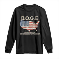 D.O.G.E. DOGE Department of Government Efficiency Long Sleeve Shirt American Flag US Map