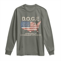 D.O.G.E. DOGE Department of Government Efficiency Long Sleeve Shirt American Flag US Map