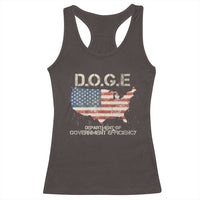 D.O.G.E. DOGE Department of Government Efficiency Racerback Tank Top American Flag US Map