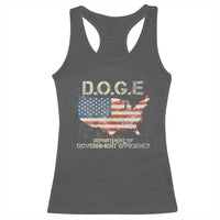 D.O.G.E. DOGE Department of Government Efficiency Racerback Tank Top American Flag US Map