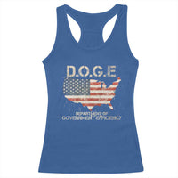 D.O.G.E. DOGE Department of Government Efficiency Racerback Tank Top American Flag US Map