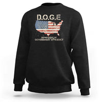 D.O.G.E. DOGE Department of Government Efficiency Sweatshirt American Flag US Map