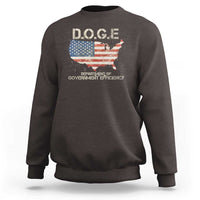 D.O.G.E. DOGE Department of Government Efficiency Sweatshirt American Flag US Map