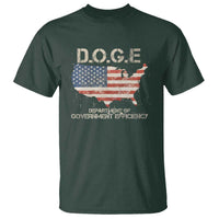 D.O.G.E. DOGE Department of Government Efficiency T Shirt American Flag US Map