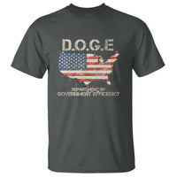 D.O.G.E. DOGE Department of Government Efficiency T Shirt American Flag US Map