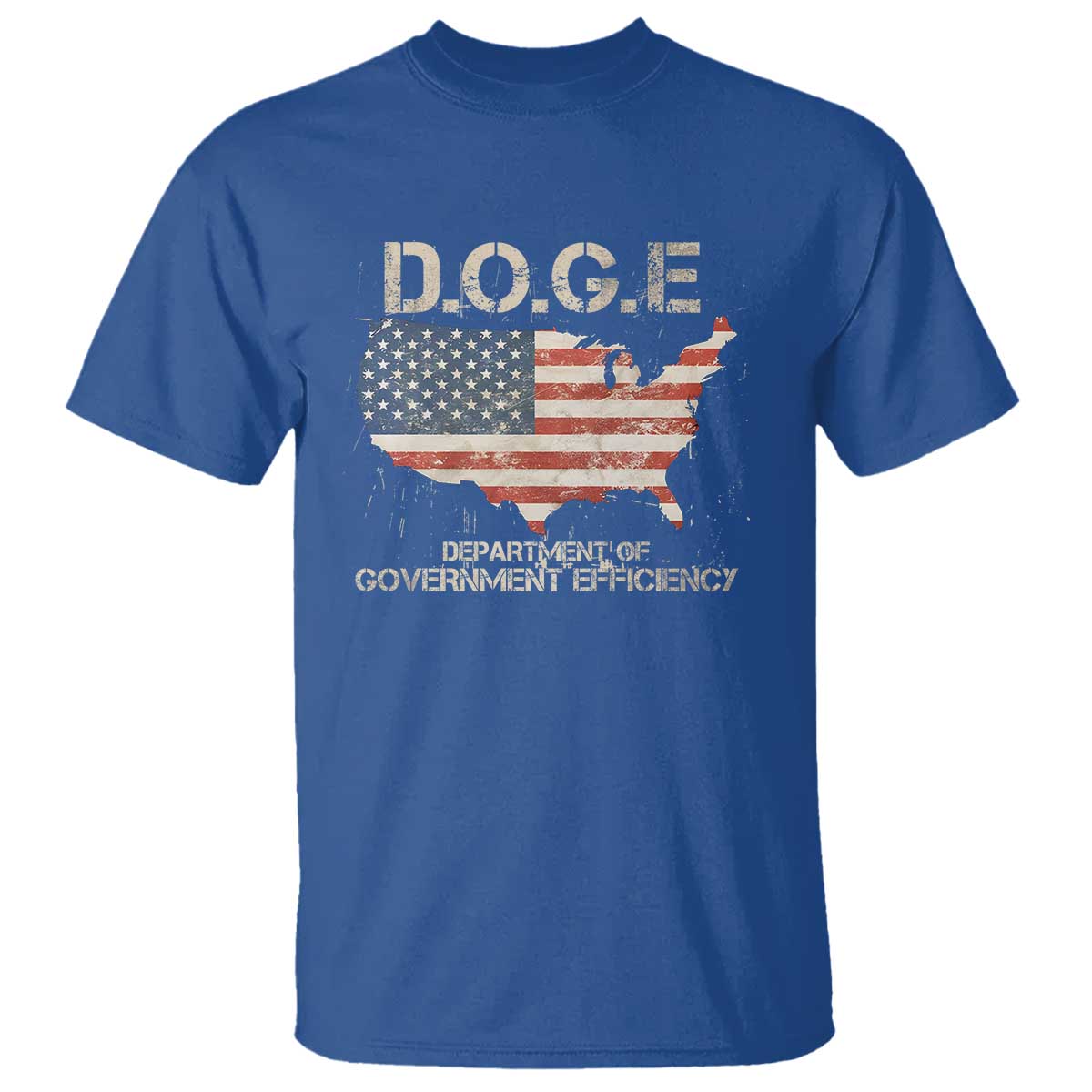 D.O.G.E. DOGE Department of Government Efficiency T Shirt American Flag US Map