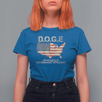 D.O.G.E. DOGE Department of Government Efficiency T Shirt For Women American Flag US Map