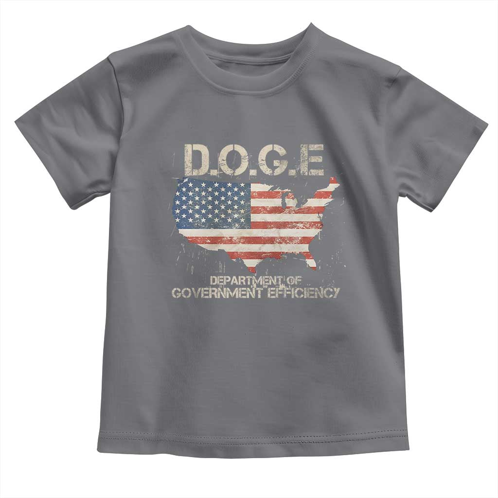 D.O.G.E. DOGE Department of Government Efficiency Toddler T Shirt American Flag US Map