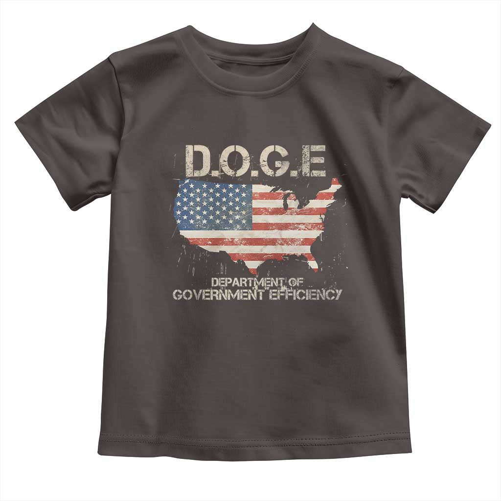D.O.G.E. DOGE Department of Government Efficiency Toddler T Shirt American Flag US Map