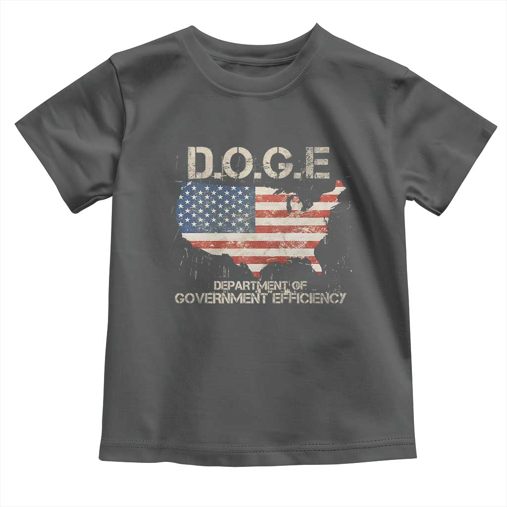 D.O.G.E. DOGE Department of Government Efficiency Toddler T Shirt American Flag US Map