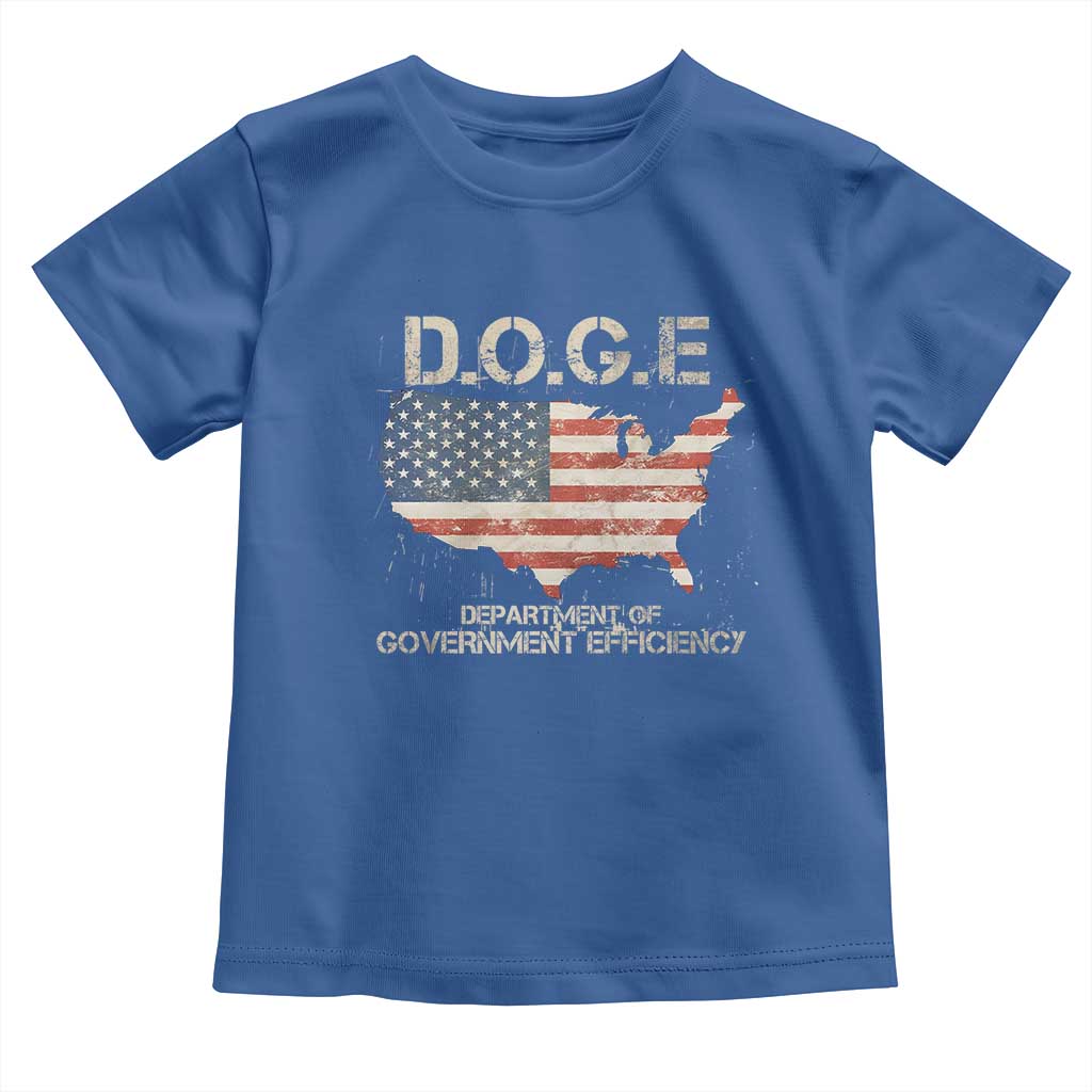 D.O.G.E. DOGE Department of Government Efficiency Toddler T Shirt American Flag US Map