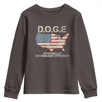 D.O.G.E. DOGE Department of Government Efficiency Youth Sweatshirt American Flag US Map